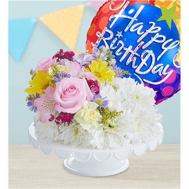 Birthday Wishes Flower Cake® Cheerful Cascade(Tm)