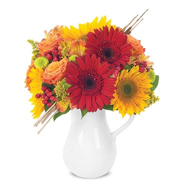 Autumn Celebration Bouquet In A Pitcher
